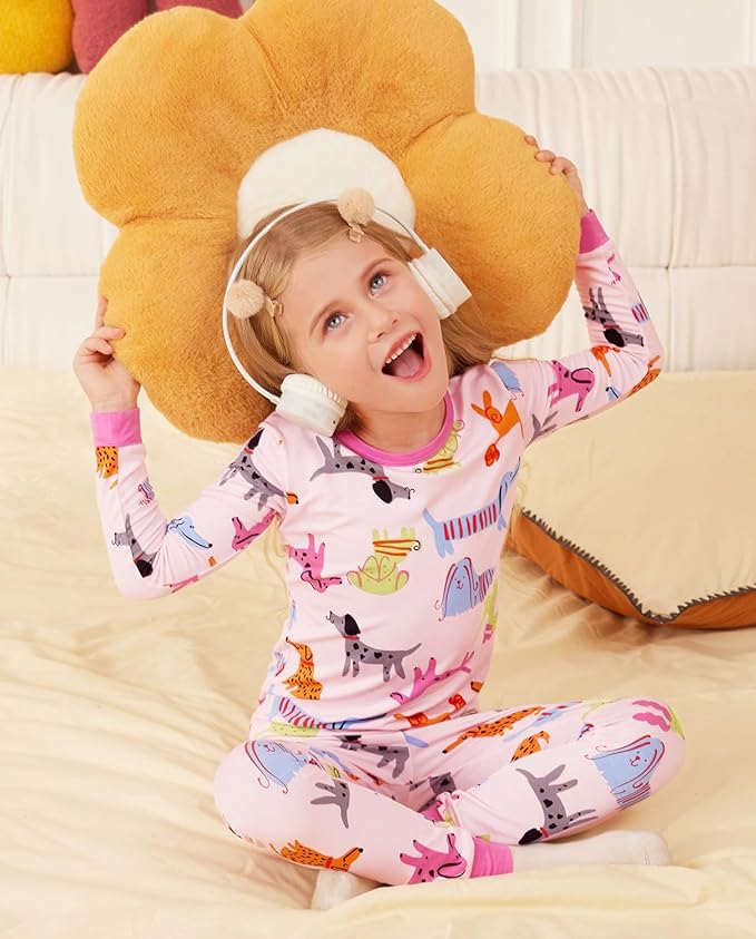 Bamboo Viscose Toddler Girls Kids Pajamas Unicorn Mermaid Pjs Long Sleeve Snug fit 12M-8Y 2pcs Soft Jammies