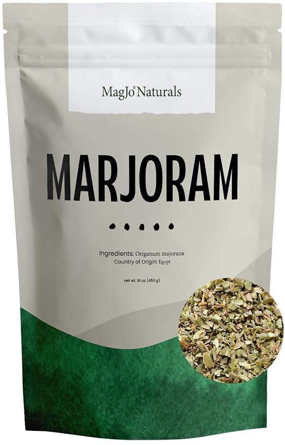 MagJo Naturals Marjoram Leaf, Cut & Sifted | 1 lb. Bulk Bag | Origanum majorana L.