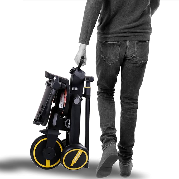 Adventure Pro Summer Edition - Foldable Tricycle for Toddlers-Big Canopy, Basket,Travel Backpack and Parent Bag - Toddler Tricycle for Ages 10 Months to 5 Years (Summer Pastel)