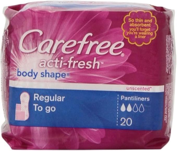 Carefree Body Shape Regular To-Go Pantiliners, Unscented