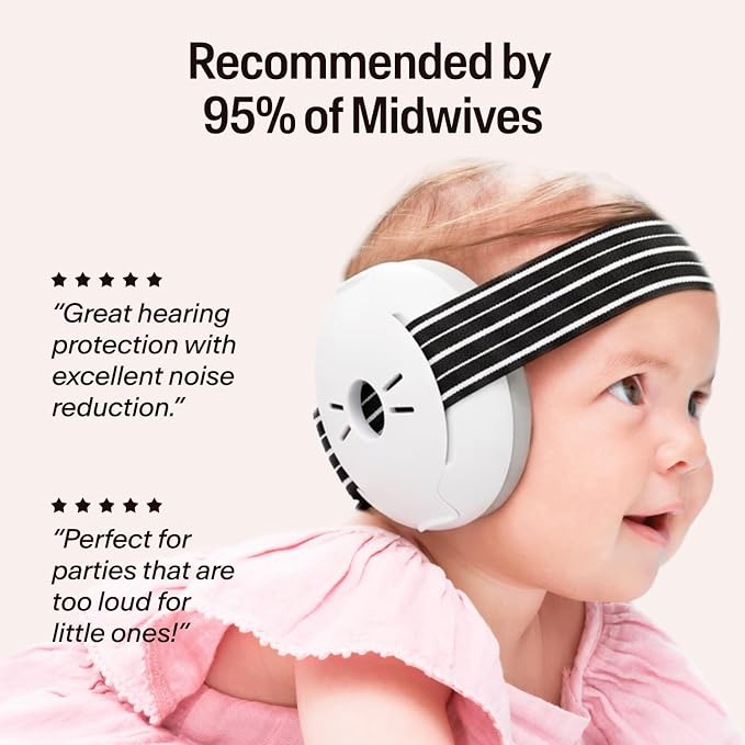Alpine Muffy Baby Ear Protection for Babies and Toddlers up to 36 Months - CE & ANSI Certified - Noise Reduction Earmuffs - Comfortable Baby Headphones Against Hearing Damage & Improves Sleep - Black