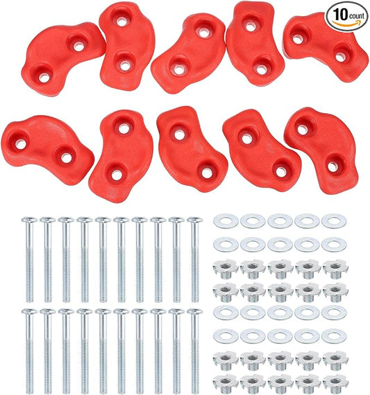 PATIKIL Climbing Rock Wall Grips Play Set Climber Attachments with Double Hole for Playground Accessory Indoor Outdoor