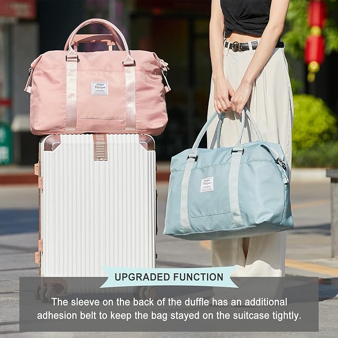 Travel Duffel Bag, Carry On Overnight Weekender Bags for Women | Travel Bag with Wet Pocket & Trolley Sleeve, For Spirit Airlines 18x14x8 Personal Item Bag
