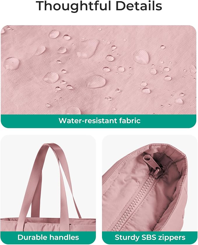 BAGSMART Tote Bag for Women, Tote Bag with Zipper Work Tote with Compartments Nurse Shoulder Hanbag for Travel, Gym