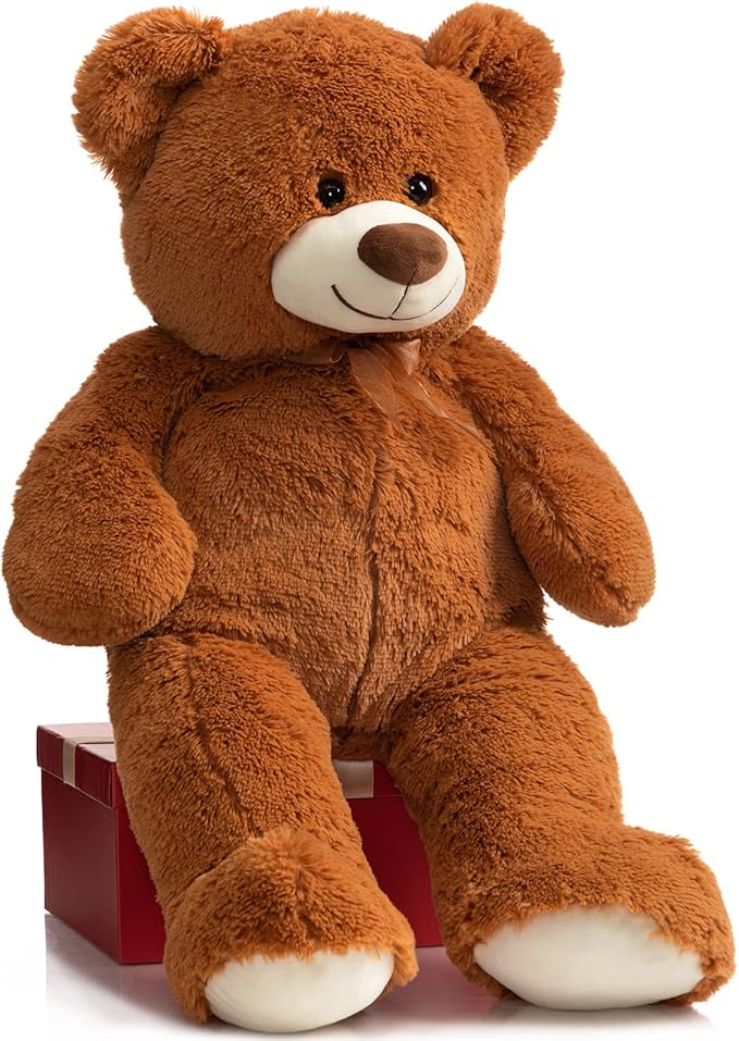 HollyHOME Big Teddy Bear Large Teddy Bear Stuffed Animal Birthday Valentines Day Plush for Kids and Girlfriend 36 inch Brown