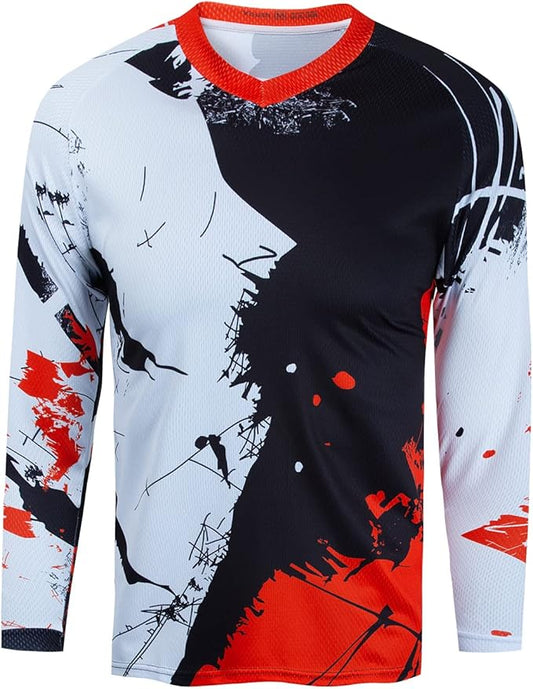 Boy Girl Cycling Jersey Kids Mountain Bike Motocross Long Sleeve Shirt Biking Tops 4-14 Years