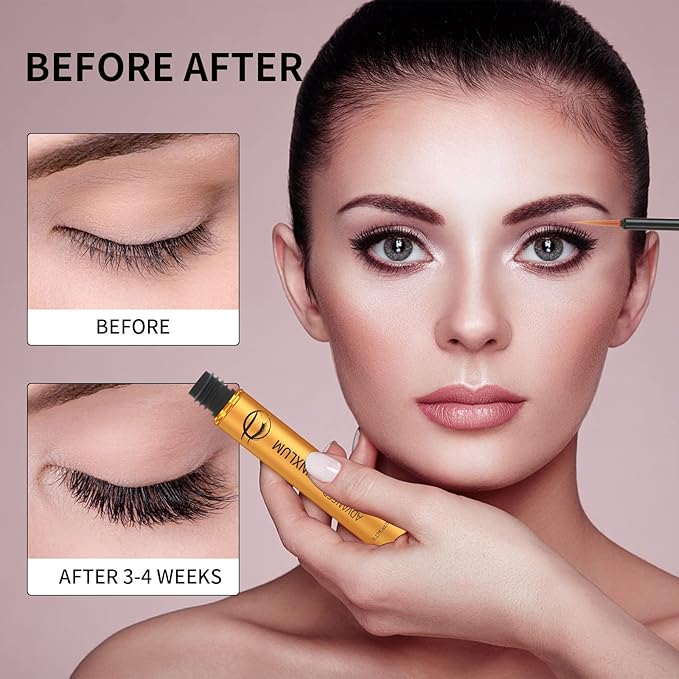 Premium Eyebrow Growth Serum with Peptides for Fuller, Longer, Thicker, and Stronger Lashes, Vegan & Cruelty Free, 5ML, Plant Extract, Irritation-Free