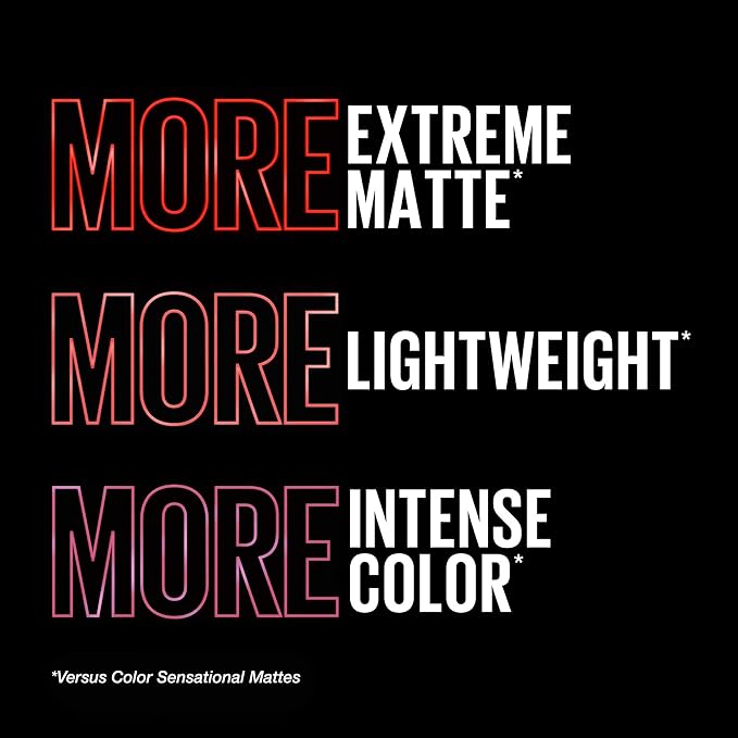 MAYBELLINE Color Sensational Ultimatte Matte Lipstick, Non-Drying, Intense Color Pigment, More Ruby, Ruby Red, 1 Count (Pack of 2)