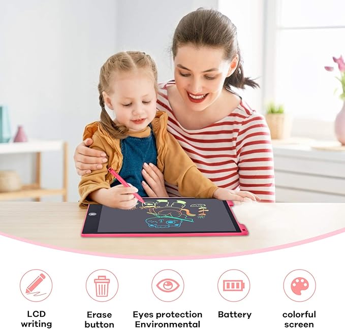 2 Pack LCD Writing Tablet, 12 inch Colorful Toddler Drawing Pad Doodle Board, Erasable Educational Toy Christmas Birthday Gift for 3 4 5 6 7 Year Old