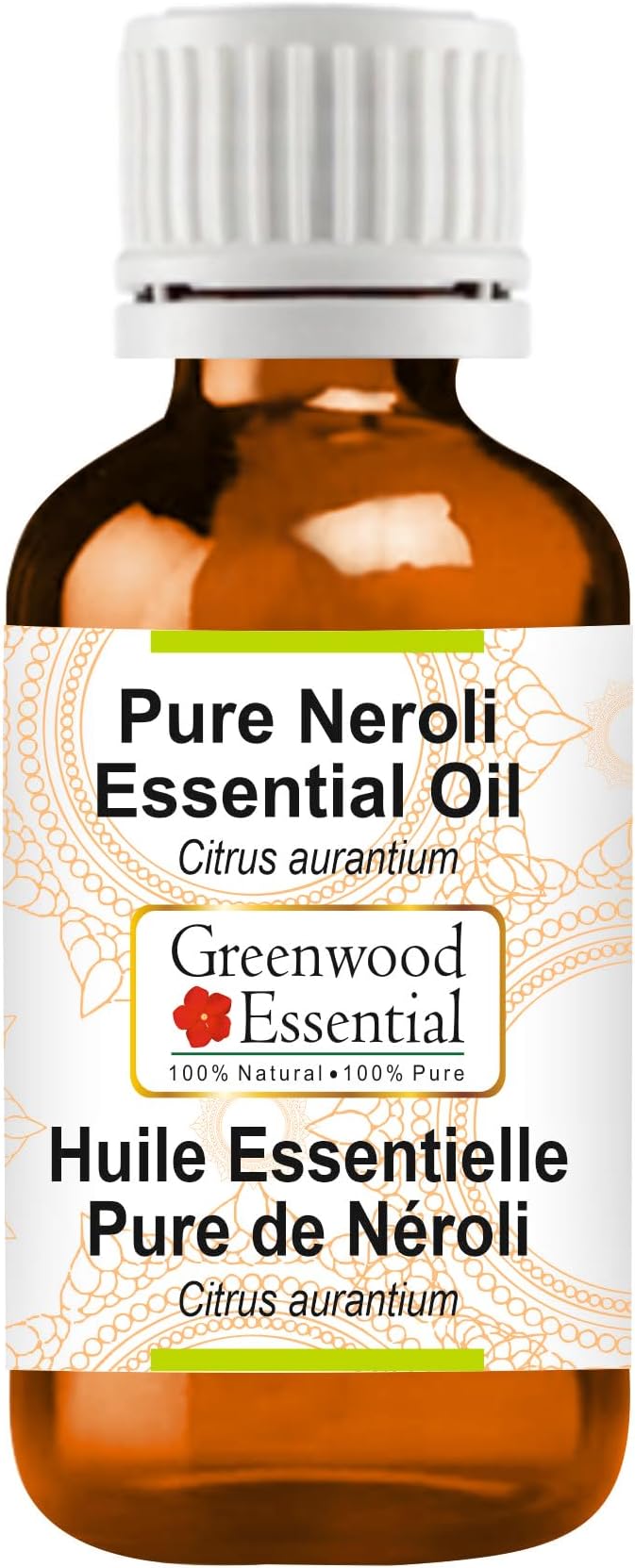 Greenwood Essential Neroli Essential Oil (Citrus aurantium) Pure | Non-Sticky | Non-Greasy | Lightweight | Men & Women | All Skin Types | Steam Distilled 30ml (1 oz)