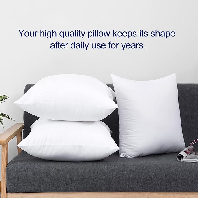 HITO 12x20 Pillow Inserts (Set of 2)- 100% Cotton Covering Down Alternative Throw Pillows White for Couch Bed Sofa