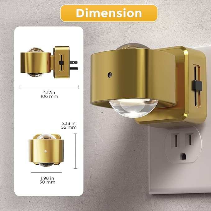 L LOHAS LED Night Light Projector, Night Lights Plug into Wall Light Sensor | Dusk to Dawn Sensor, Rotating Nightlight for Kids, Soft White Swivel Ambient Lighting for Bathroom, Gaming Room, Gifts,1 Pack