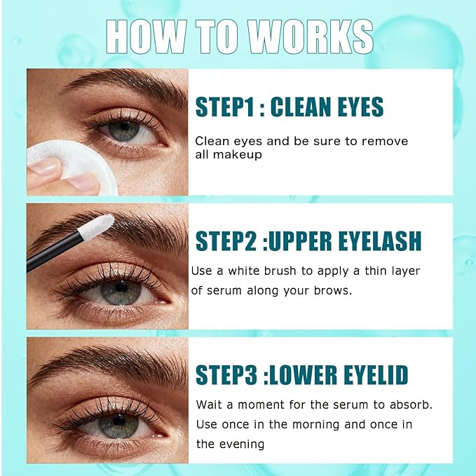 Eyebrow Serum,W3W Eyebrow Growth Serum Advanced Formula for Boost Longer, Fuller, and Thicker Brows Lashes,3 ML (White)