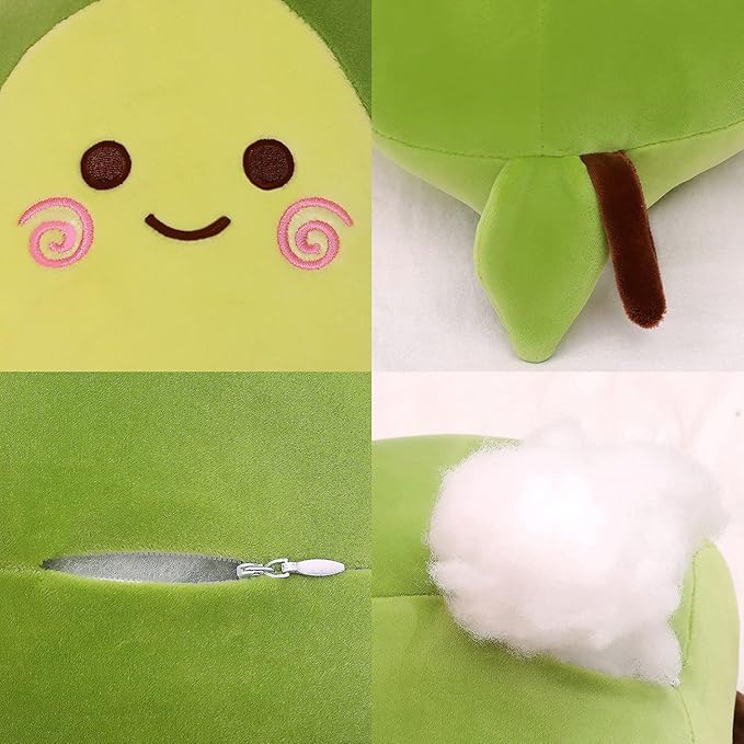 MMTTAO Stuffed Animal Avocado 15 Inch Plush Toys Squishy Snuggle Soft Kawaii Food Shaped Plushies Fruit Series Cute Dolls Collection Hugging Pillow Cushion Gifts for Kids Children Boys Girls, 15Inches