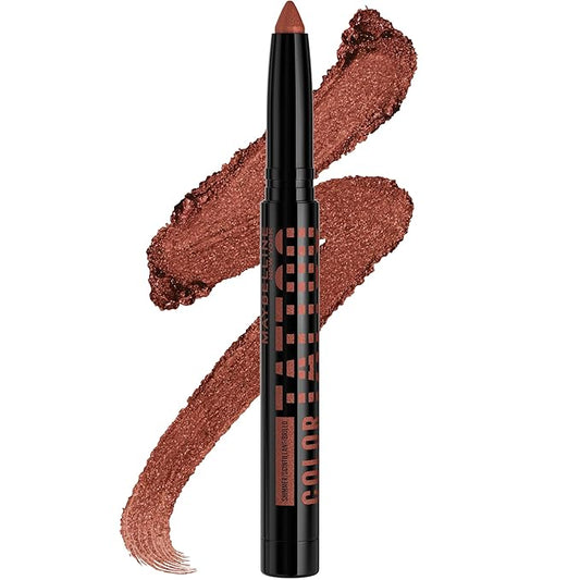 MAYBELLINE Color Tattoo Longwear Multi-Use 24HR Eye Shadow Stix, Rich, Long Lasting Eyeshadow, Eyeliner and Eye Primer Stick, I Am Spicy (Copper Rose Shimmer)