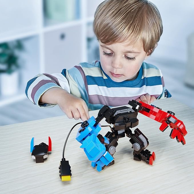 Building Block Set, Classic Game Controller Mech Robot Building Kit, Birthday Party Decorations Supplies, Gifts for Kids Adults (418 Pieces)