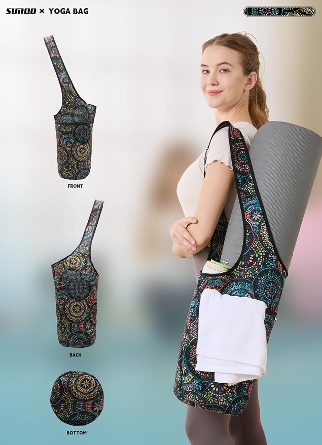 Yoga Mat Bag – Neoprene, Lightweight, Spacious Carrier, Large Zipper Pocket, Ideal for Gym Yoga & Fitness Mats
