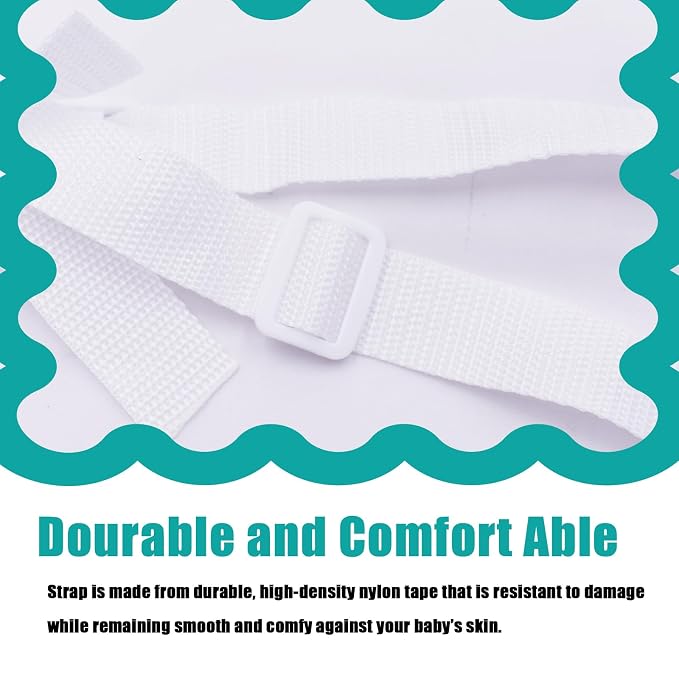5 Point Harness Seat Belt Safety Strap Belt for Stroller Pushchair Pram Buggy Safe Protection, Adjustable High Chair Baby Harness Straps, Safety Harness Strap Belt(White)