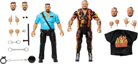 Mattel WWE Coliseum Collection Action Figure 2-Pack with Bam Bam Bigelow & Big Boss Man 6-inch Collectibles & Accessories Including Swappable Parts