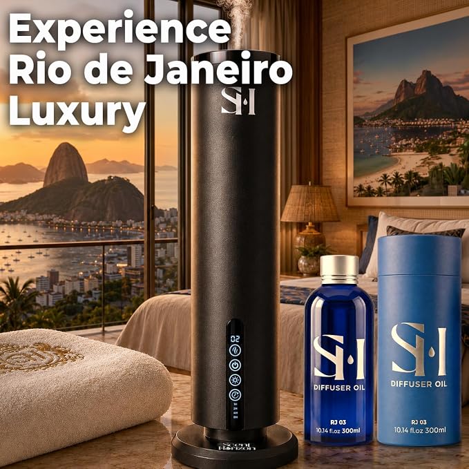 Inspired by 5-Star Hotel Rio de Janeiro RJ03 Hotel Scent Diffuser Oil | 2 Pack of 10.14 Fl Oz (300ml) - Waterless Diffuser Oil Refill & Highly Concentrated Fragrance Oil, Diffuser Oil Scents Luxury