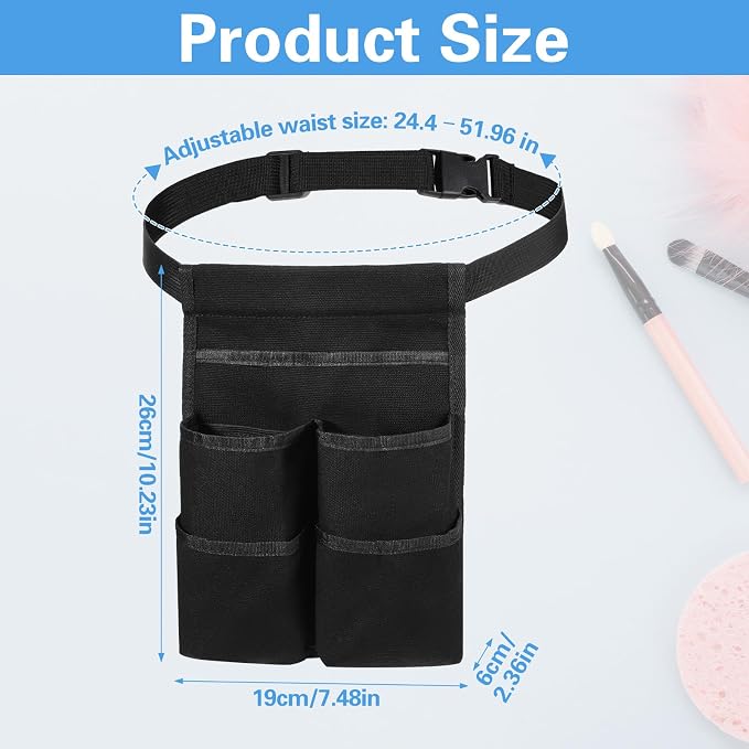 Massage Bottle Bag, Professional Massage Therapist Holder for 2 Bottles, Massage-Bottle Holder with Adjustable Belt, Multiple Pockets Design Massage-Lotion Holders (Black)