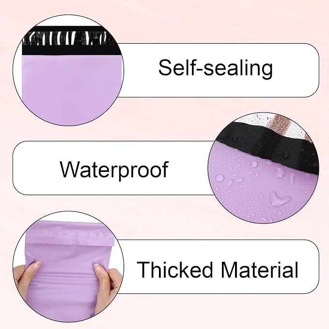 Sanitary Napkin Disposal Bags 100 Pcs Period Bag 5.9'' x 9.1'' Self-Sealing Odor-Proof Great Adhesion Rectangular Plastic for Feminine Hygiene Tampon Pad (Purple)