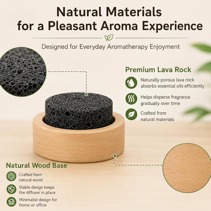 Chunful 1 Pcs Lava Rock Essential Oil Diffuser Lava Stone Passive Diffuser for Sauna Decorating at Home, Office, Bedroom, Bathroom or Car, and Gift-Giving