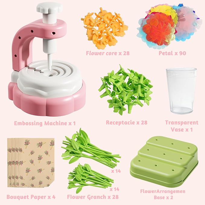 DIY Craft Kits Toys for Kids,Fabric Flower Bouquets Toys,Arts & Crafts for 4 5 6 7 9 Year Toddler Girl, Birthday Gift for 4-9 Year Old Girl, Educational Activity Preschool B-Day Gifts