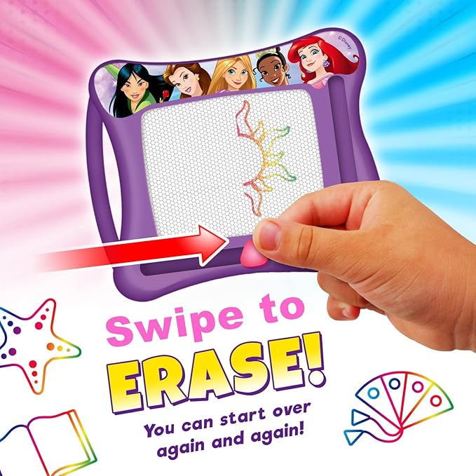 JA-RU Disney Princess Magic Draw-Magnetic Drawing Pad (1 Pack). Drawing Kids Board Car Trip Toys | Mess-Free Small Kids Write Board | Creative Activities and Travel Entertainment.B-6906-1s