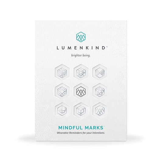 Mindful Marks (Platinum) 31 Tiny Temporary Tattoos Mindfulness Stickers - Inspirational Gifts for Women - Simple Mindfulness Meditation Tools for Mental Health Awareness