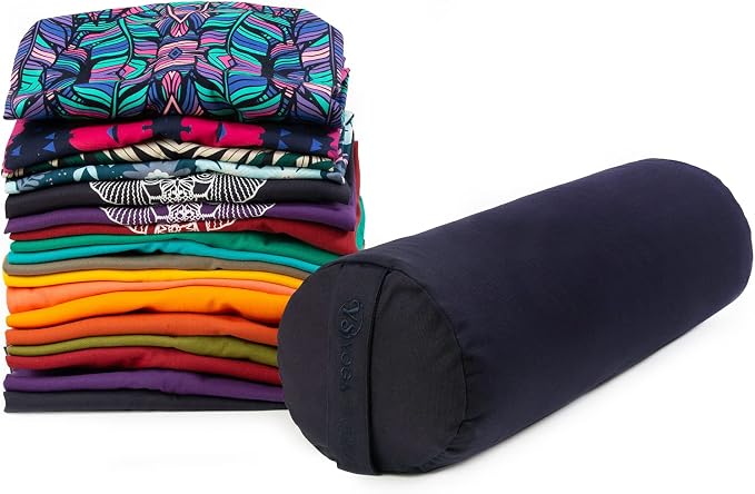 Yoga Studio Spare Organic Cotton Bolster Covers With Handle And Zipper (Purple)