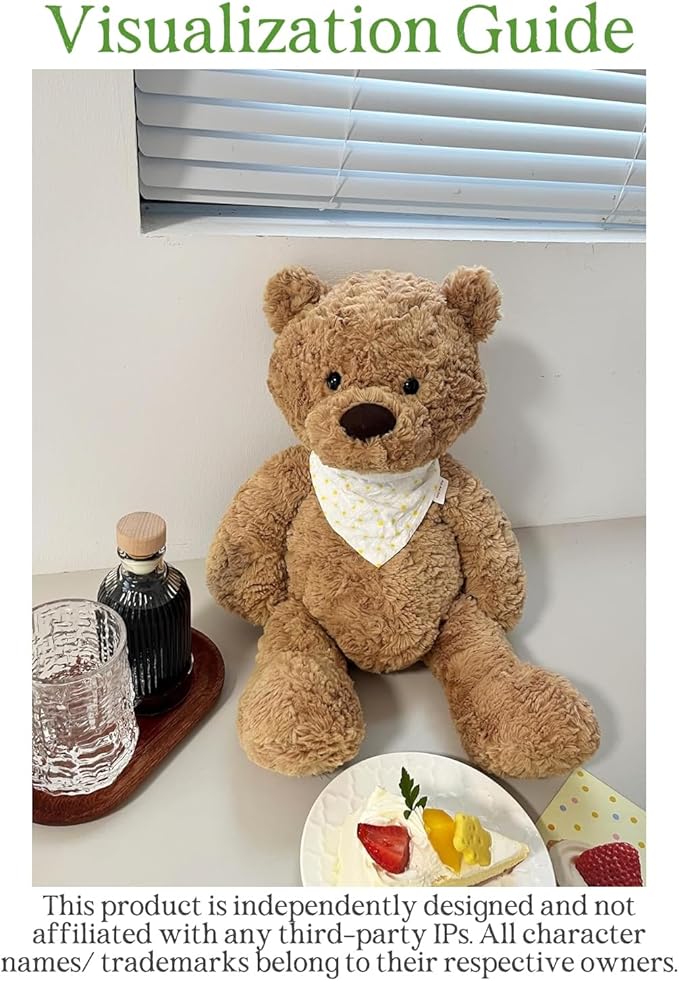 14-15"/36cm Bartholomew Overalls Set with Reversible Bandana 2-Piece Clothes for Teddy Bear（NO Doll）