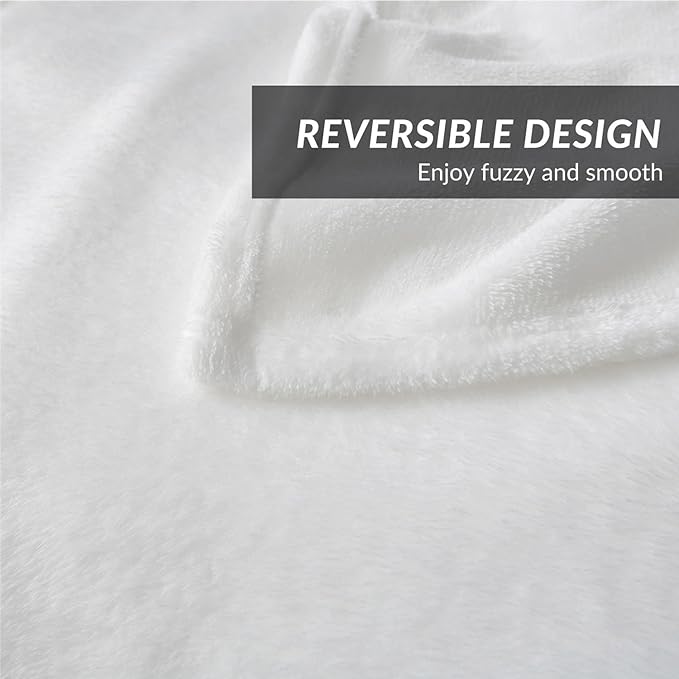 Bedsure GentleSoft Fleece Blankets Queen Size White - Mothers Birthday Gifts for Women Bed Blanket Soft Lightweight Plush Fuzzy Cozy Luxury Microfiber, 90x90 inches