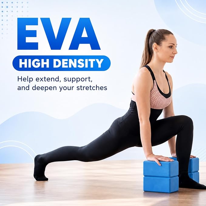 Wettarn 6 Pack Yoga Blocks 9 x 6 x 4 Inch EVA Foam Lightweight Non Slip Yoga Props for Pilates Stretching Meditation