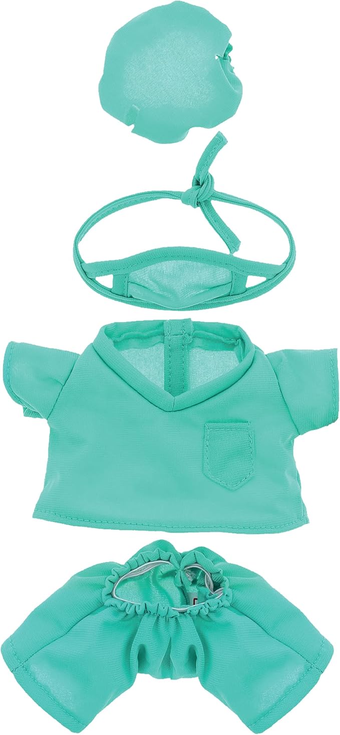 DolliBu Doctor Dress Up Set For Teddy Bear Plush Toy - Surgeon Scrubs Outfit For Stuffed Animals, Doctor Cap, Shirt, Pants, & Mask For Teddy Bear Costume - Large