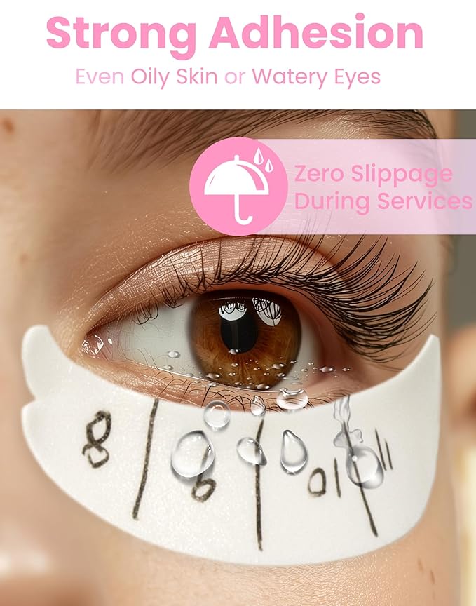 Eyepads for Lash Extensions (250 Pcs) - Akissos Non Slip Under Eye Patches, Foam Eye Pads Tape with Hypoallergenic Glue for Eyelash Extension|Lift|Tint|Remove, Lash Tech Must Haves Value Pack