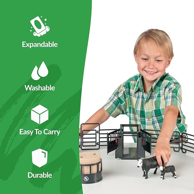Big Country Toys 6666 Ranch Black Angus Ranch Set – Realistic Ranch Playset with Cattle, Accessories & Farm Fun
