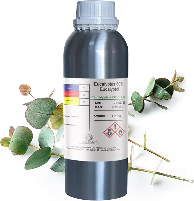 Eucalyptus Globulus 80/85 Essential Oil - 100% Natural Essential Oil - Premium Quality Home Essential Diffuser Oil for Aromatherapy 1kg