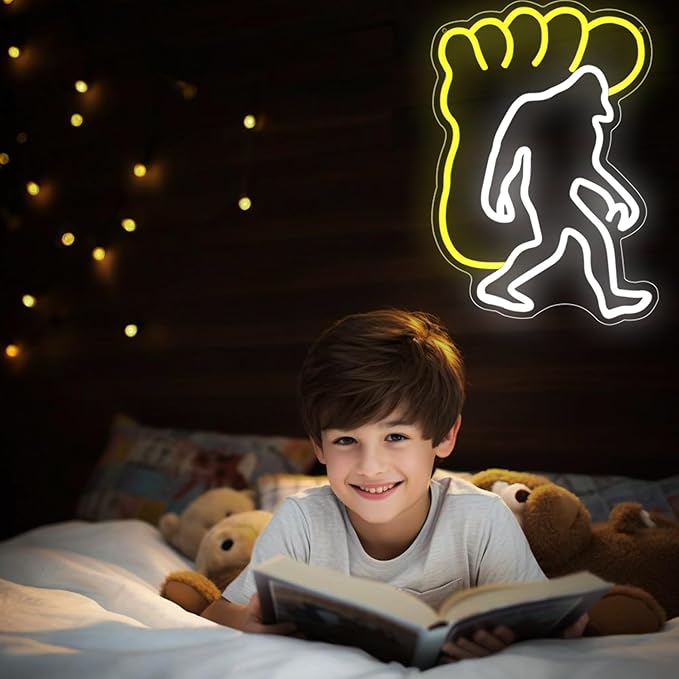 Sasquatch Neon Sign Dimmable USB Powered Big Foot Neon Lights for Wall Decor Men Man Cave Monkey Wall Game Room Decor LED Large Neon Signs for Party Friends Birthday Gifts(15 * 11.3 in)