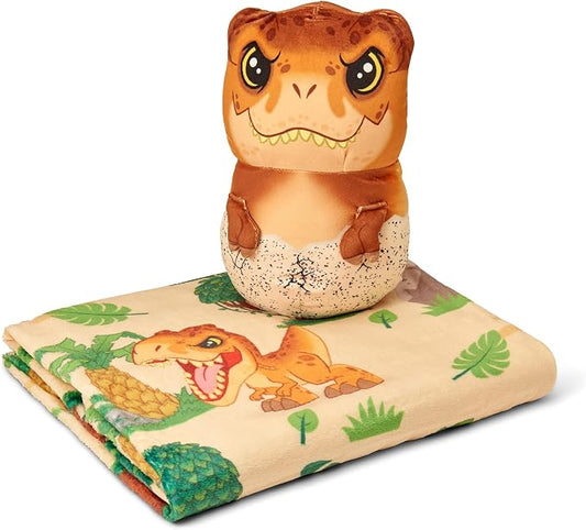Northwest Universal Studios Jurassic World, Wild Time, Silk Touch Throw and Hugger Set, 50 x 60 Inches