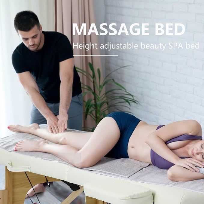 BestMassage Massage Bed Portable Massage Table 24 inch Wide Lash Bed Height Adjustable 2 Folding Spa Table with Non-Woven Bag for Spa Footmassage Facial CareSpa Tattoo