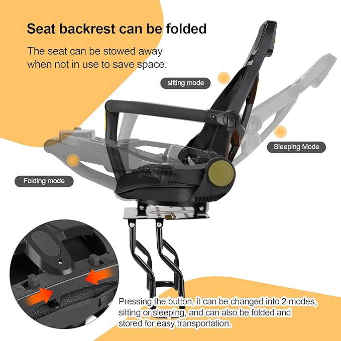 Rear Child Bike Seat,Rear Mounted Child Bike Seats,Back Mount Child Seat with Back Rest Armrest Foot Pedals,Width Adjustable Bicycle Rear Seat,Fits All Bicycle Rear Frames
