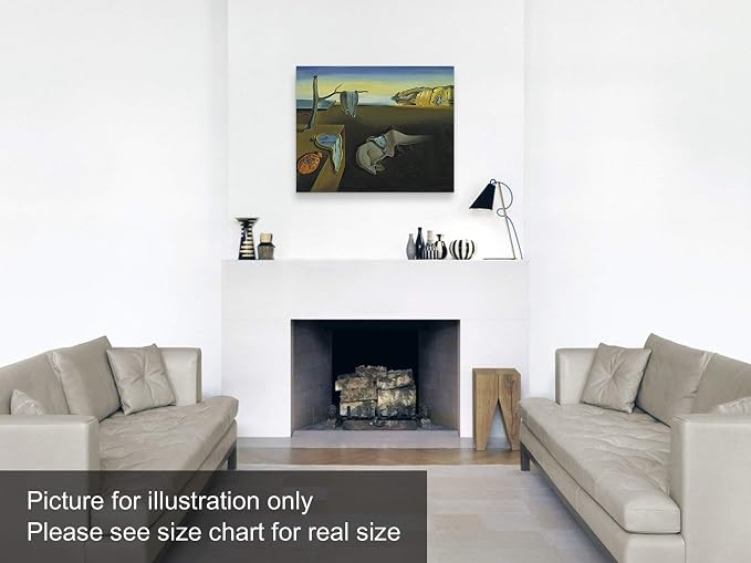 Niwo ART - Persistence of Memory, World's Most Famous Paintings Series, Canvas Wall Art Home Decor, Gallery Wrapped, Stretched, Framed Ready to Hang (16"x12"x3/4")