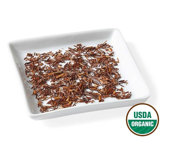 Golden Moon Organic Rooibos Tea Travel Tin – 30 Servings Caffeine Free | Organic South African rooibos – naturally caffeine-free, full-bodied, low tannin. Airtight travel tin, 30 servings.
