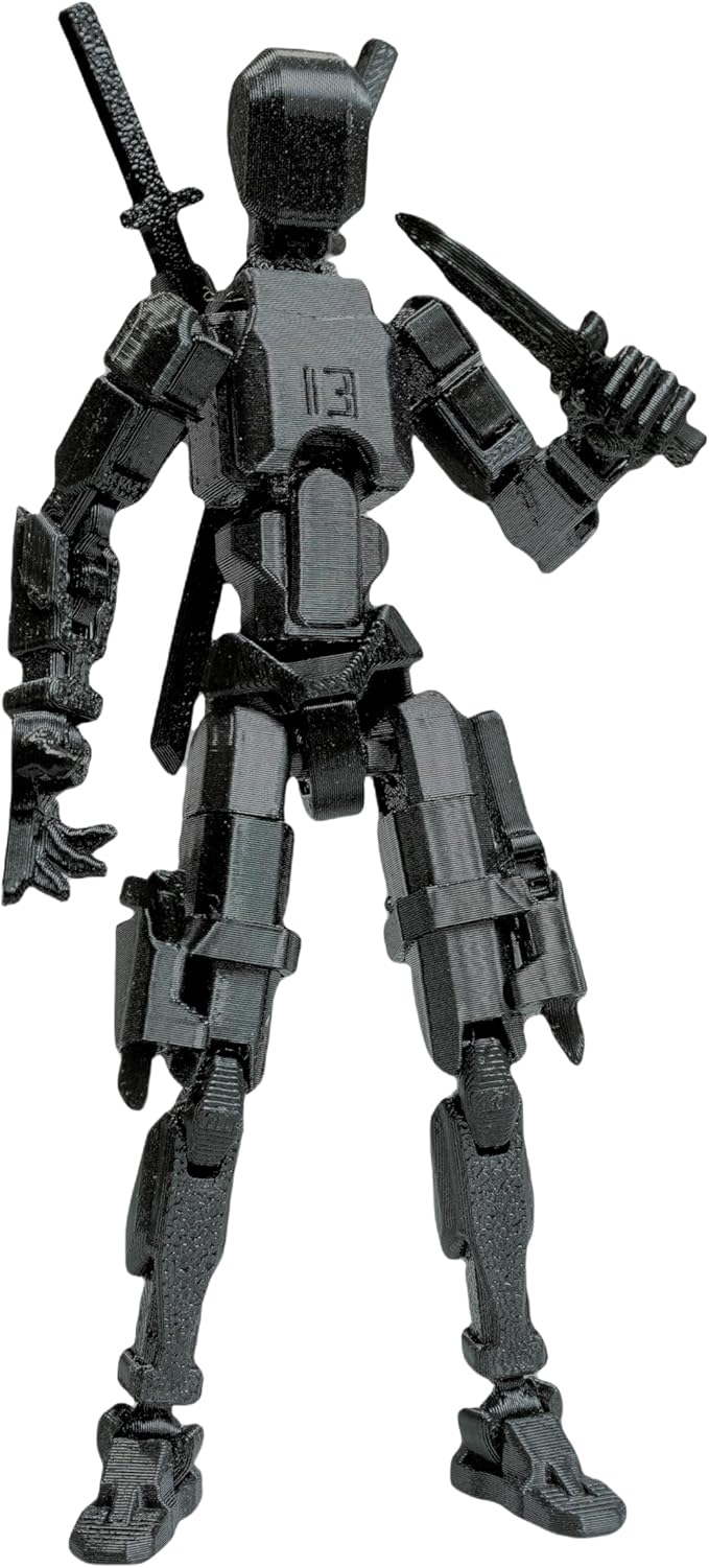Assembed 3D Printed 5.54'' Stick 13 Action Figure, Multi-Jointed Titan13, Articulated T13 Desktop Decoration,12 in 1 T13 Accessories Best Birthday Festival Gift