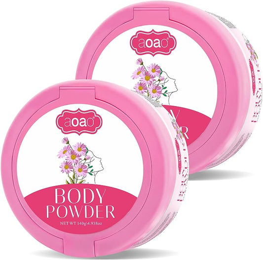 Body Powder for Women Sweat, Talc-Free After Bath Dusting Powder with Puff, Anti-Chafing & Sweat Absorbs for Sensitive Skin, Keep Skin Soft & Comfort, 5oz-2pack Great Value, Gift Share & Self Care