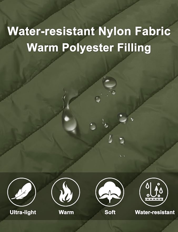 MAGCOMSEN Women's Puffer Vest Lightweight Stand Collar Zip 4 Pockets Puffy Vests Sleeveless Quilted Padded Outerwear