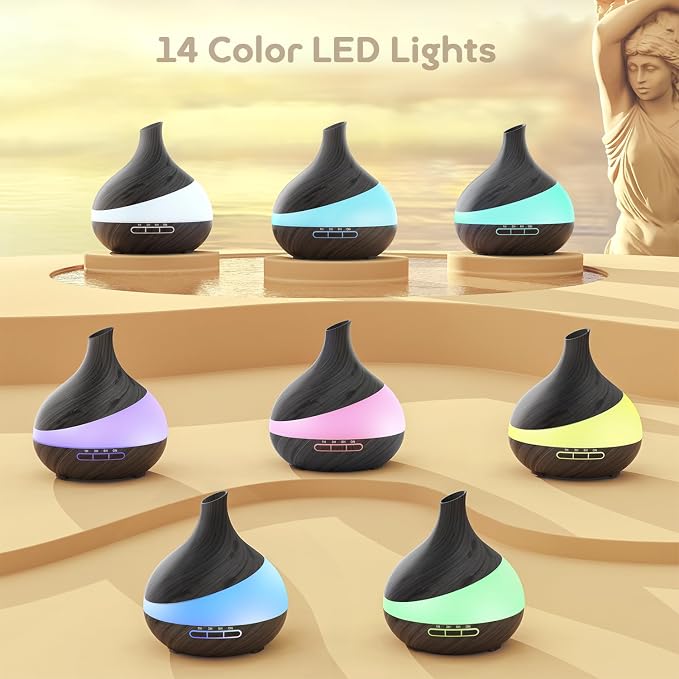 𝟒𝟖%𝐨𝐟𝐟 HJTHJT Essential Oil Diffuser: 500ML Aromatherapy Diffuser with Remote Control for Hotel Spa Yoga Room - Humidifiers for Bedroom with 14 Colors LED Night Light for Kids/Women