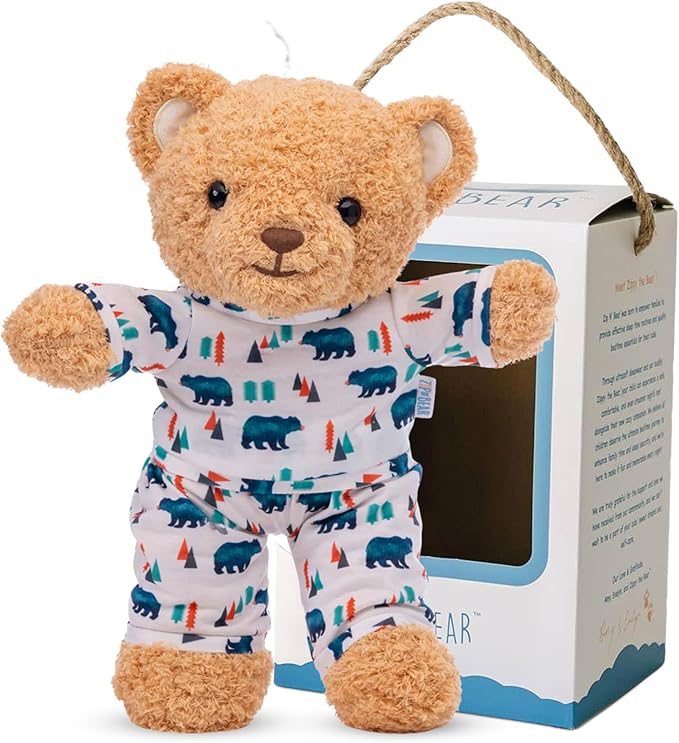Zip N' Bear Soft Plush Teddy Bear Stuffed Animal with Cozy Cubs Pajamas - Zippy The Bear Cute Cuddly Plush Toy, Perfect Sensory Teddy for Kids, Toddlers - Adorable Gift & Bedtime Companion