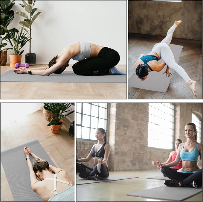 3 Pack Hot Yoga Towels with Plum Blossom Grip Dots, Non Slip Yoga Mat Towel, Super Absorbent Soft Suede Microfiber Mat Cover for Hot Yoga, Pilates, Bikram & Workout, 24" x 72", 1Lavender,1 Grey&1 Blue